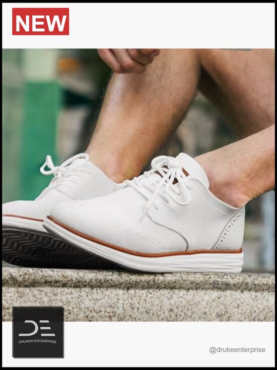 Men\'s Knit Mesh Oxfords Sneakers Casual Dress Lace-Up Lightweight Walking Shoes main image 3